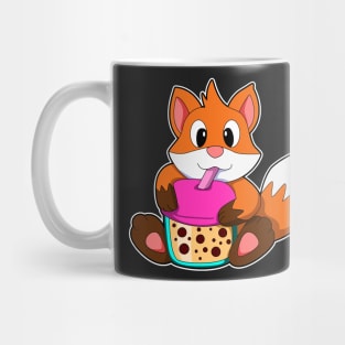 Fox at Drinking a Drink with Drinking straw Mug